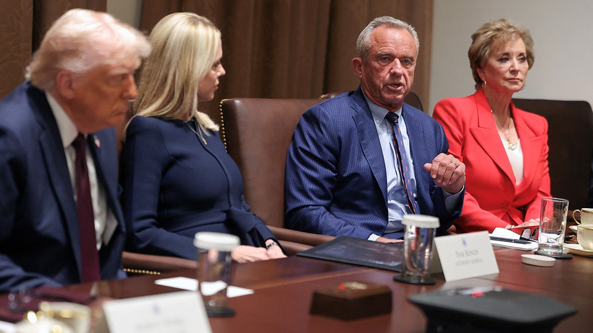 President Donald Trump occupies the cabinet meeting
