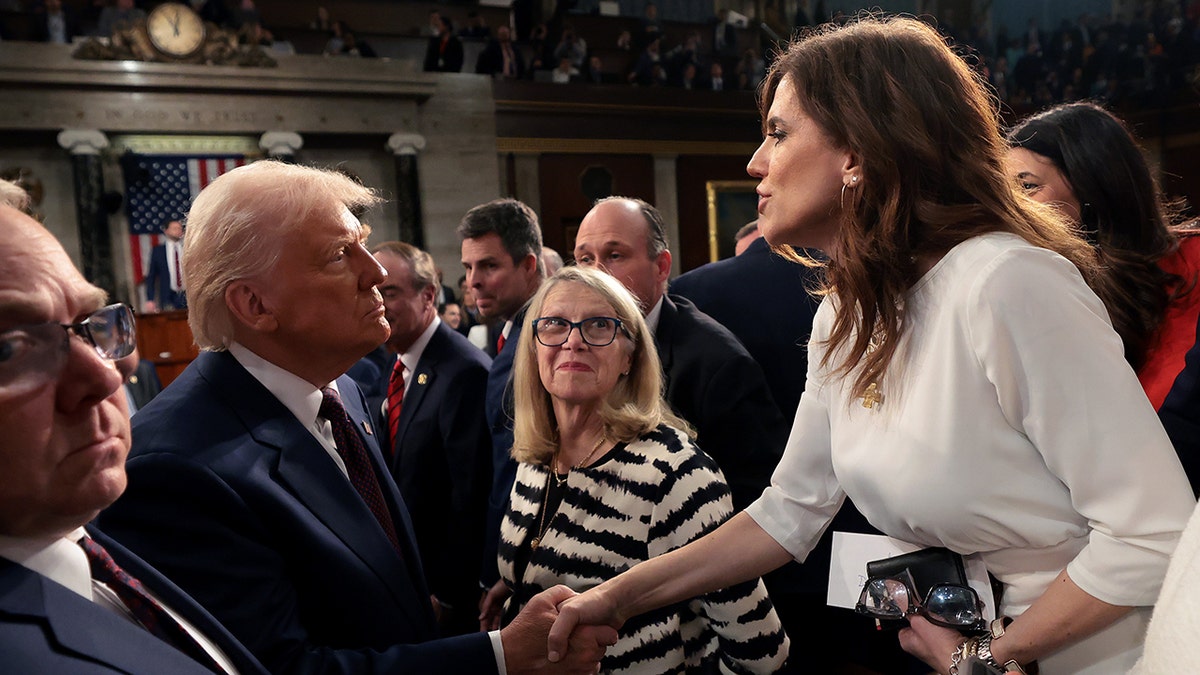 Donald Trump and Nancy Mace give your hand