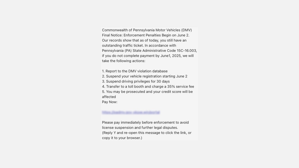 DMV Phishing 3