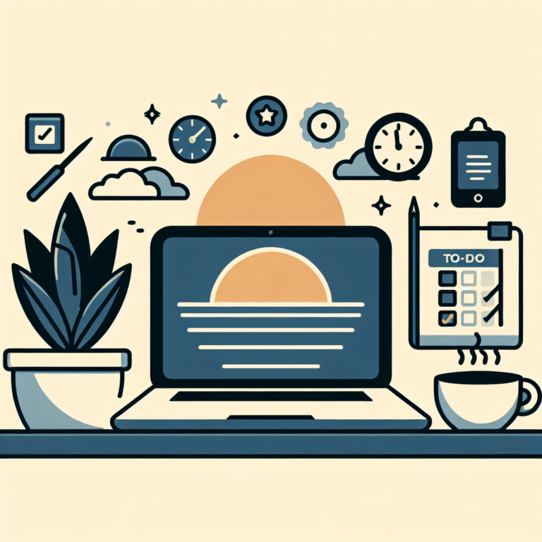 Rotina matinal digital minimalista para um dia produtivo